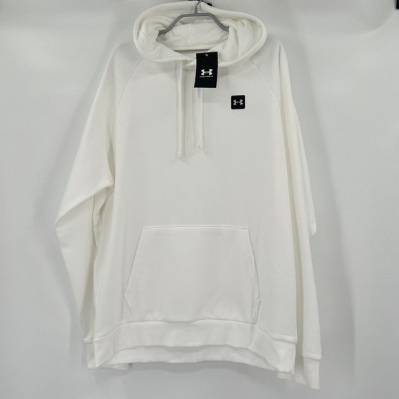 Under Armour Other - Under Armour Men's Rival Fleece Hoodie Sweatshirt Onyx White Logo Graphic sz XL